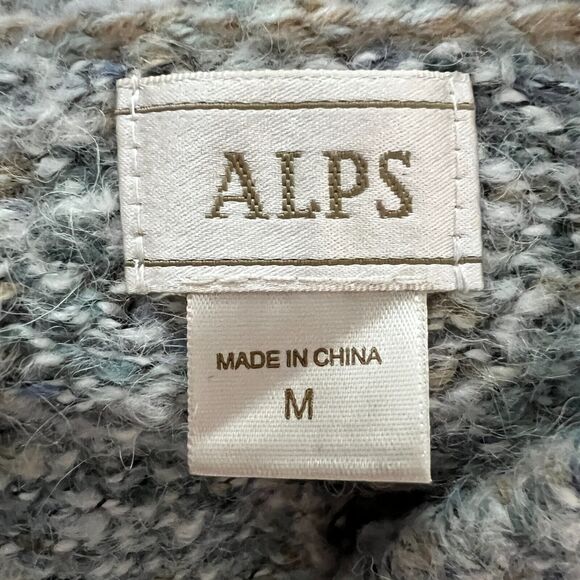 Alps Sweater Womens Medium Gray Button Front Cardigan Alpaca Blend Warm Cozy - Picture 6 of 7